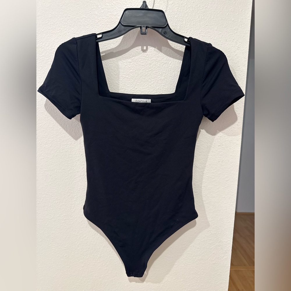 Aritzia Black Square Neck Bodysuit